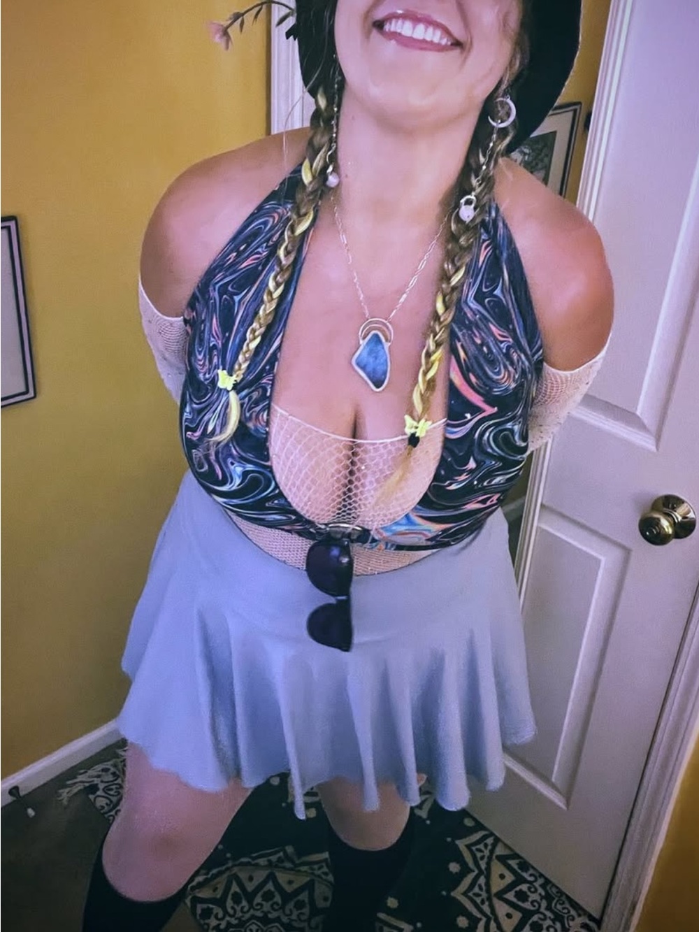 freedom rave wear Astroflare O-Ring Halter Top